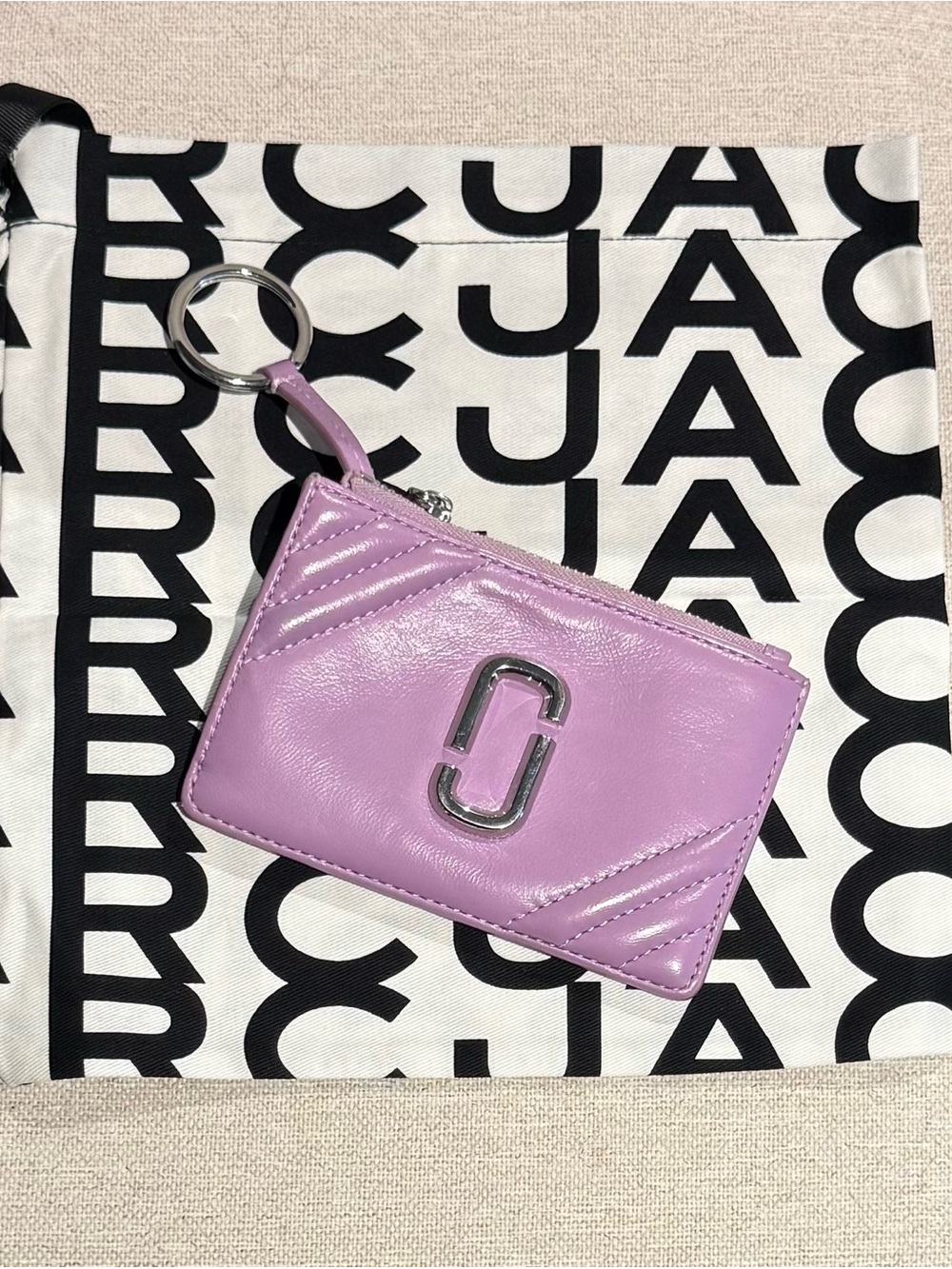 Marc Jacobs J Marc Top Zip Multi Wallet Purple Leather + Dust Bag